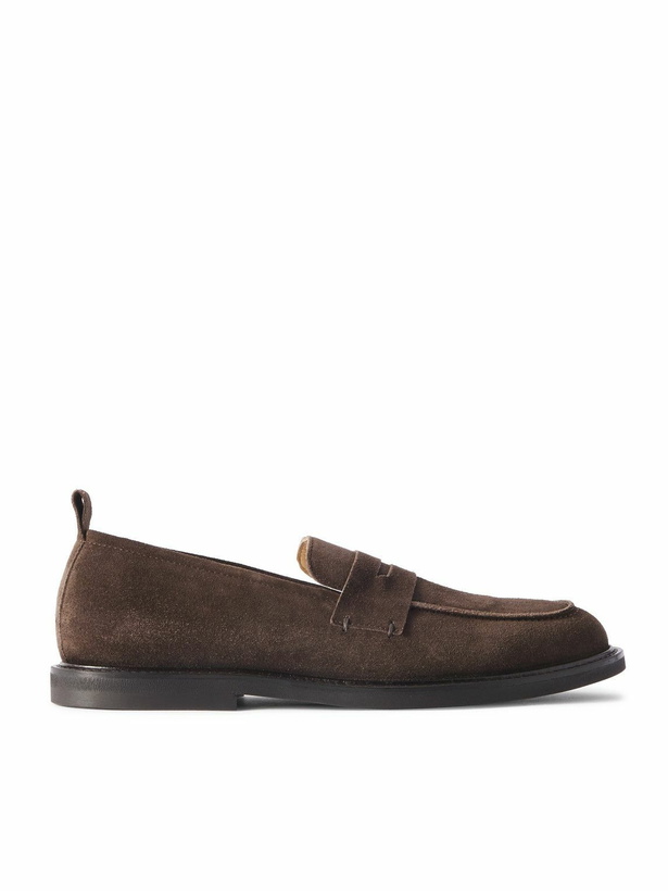 Mr P. - Regenerated Suede by evolo® Penny Loafers - Brown Mr P display picture 3