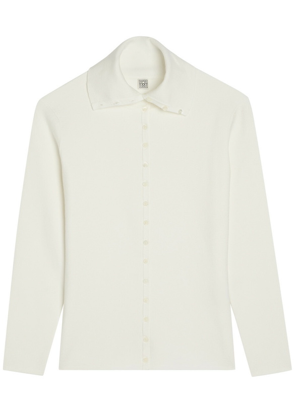 Photo: Toteme Polo Fine-knit Cardigan Off White