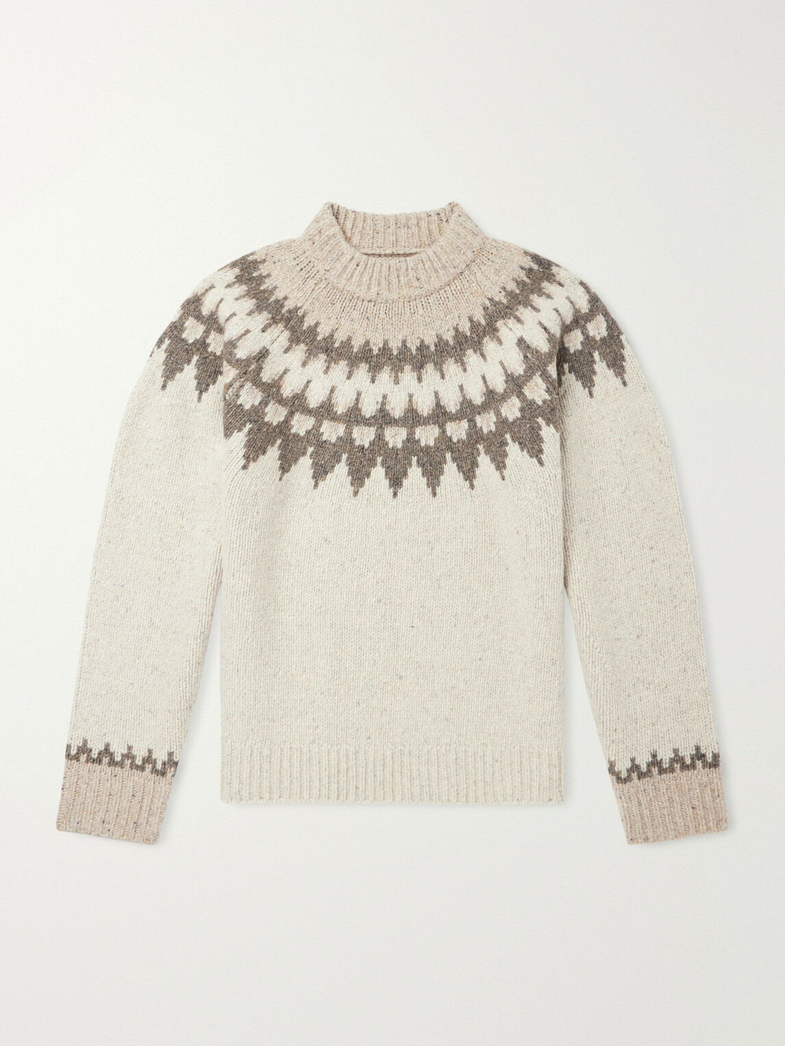 Hartford - Donegal Jacquard Wool-Blend Sweater - Neutrals