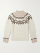 Hartford - Donegal Jacquard Wool-Blend Sweater - Neutrals