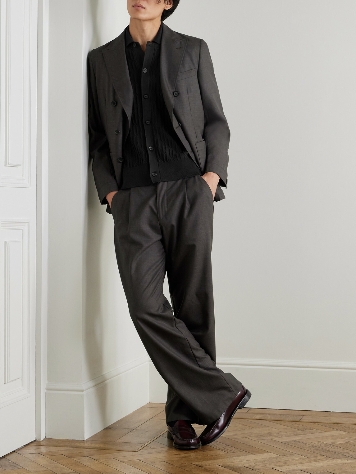 Oliver Spencer - Rossell Cable-Knit Organic Cotton Shirt - Black