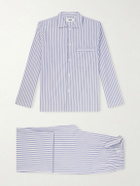 TEKLA - Striped Organic Cotton-Poplin Pyjamas - Gray