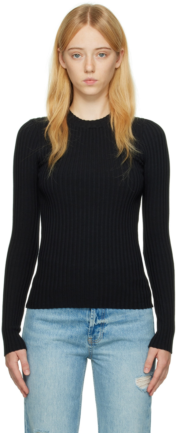 ANINE BING Black Cecily Long Sleeve T-Shirt ANINE BING