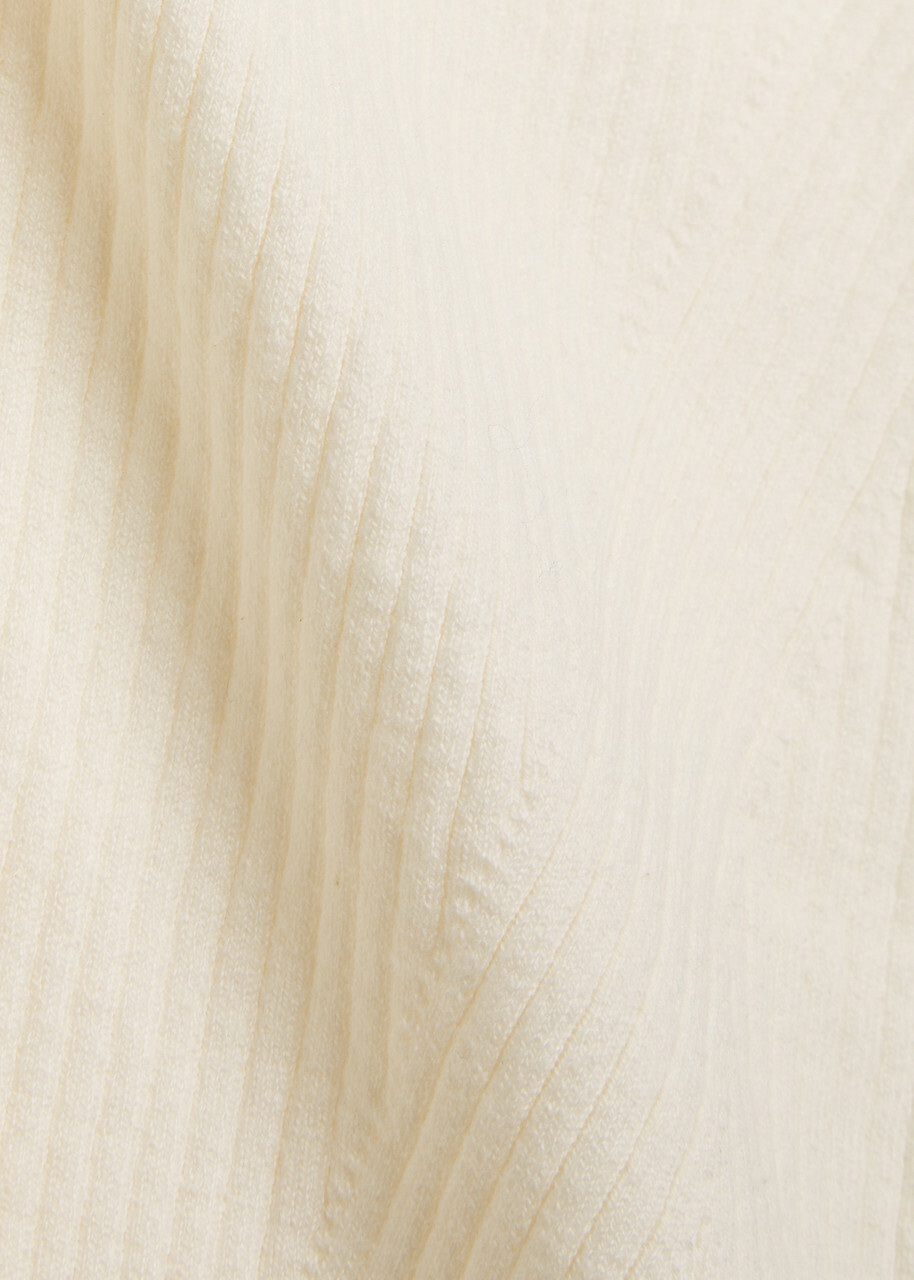 Paige Vest Ribbed Cotton-blend Polo top White