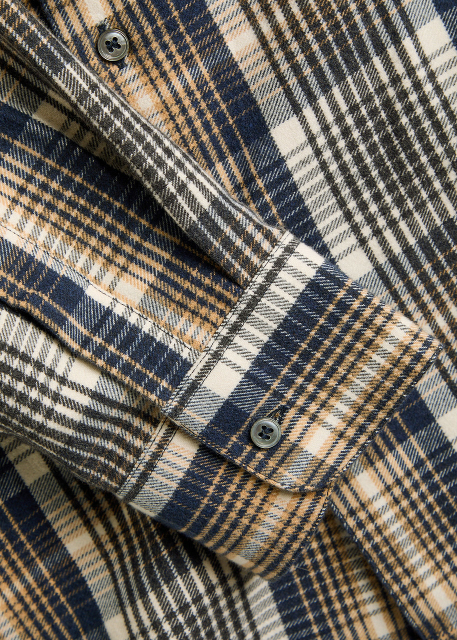 Studio Nicholson Checked Brushed-cotton Shirt Navy