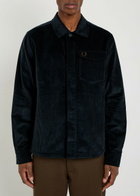 Fred Perry Logo-embroidered Corduroy Overshirt Navy