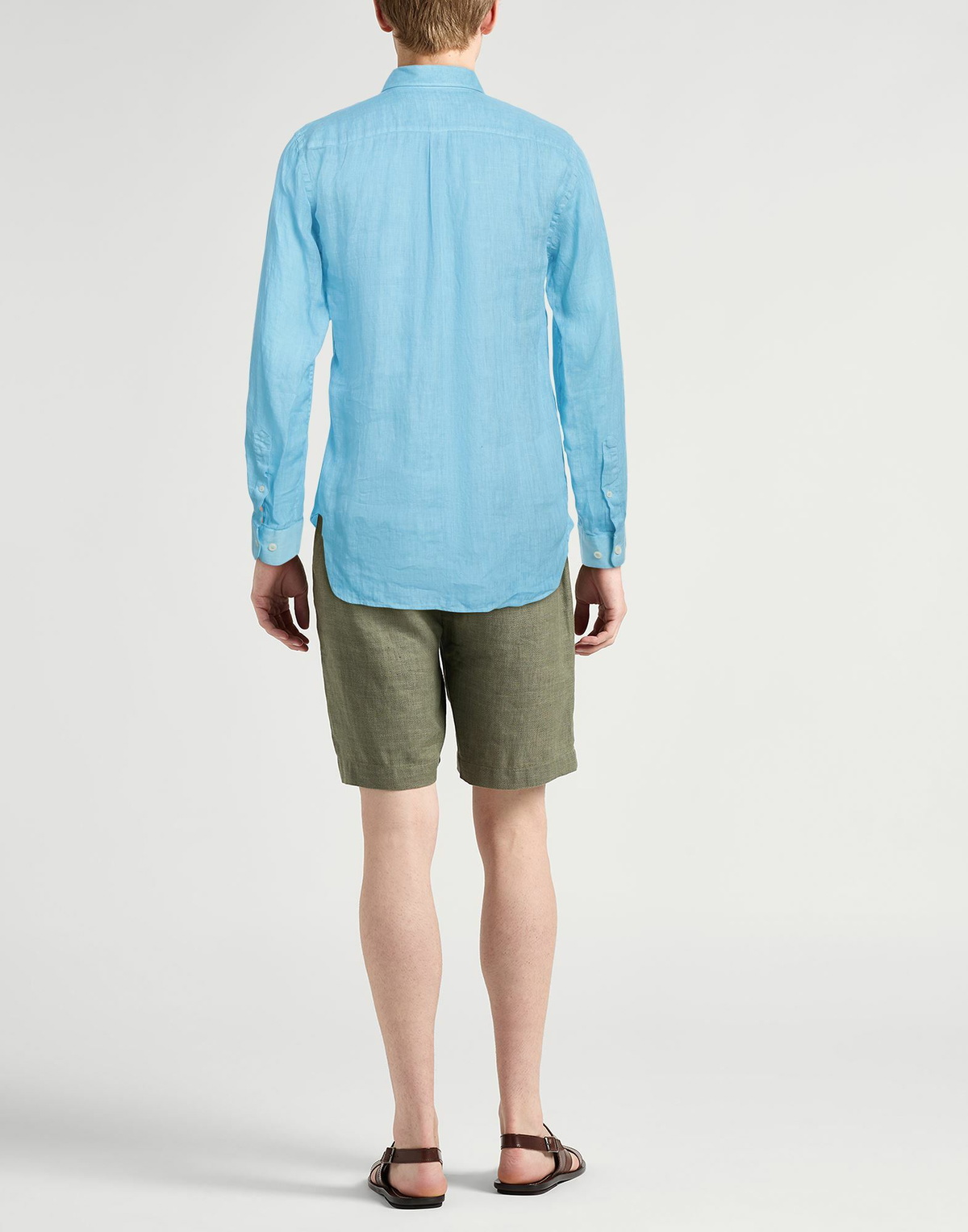 120% Lino Mens Shirt Sky in Blue