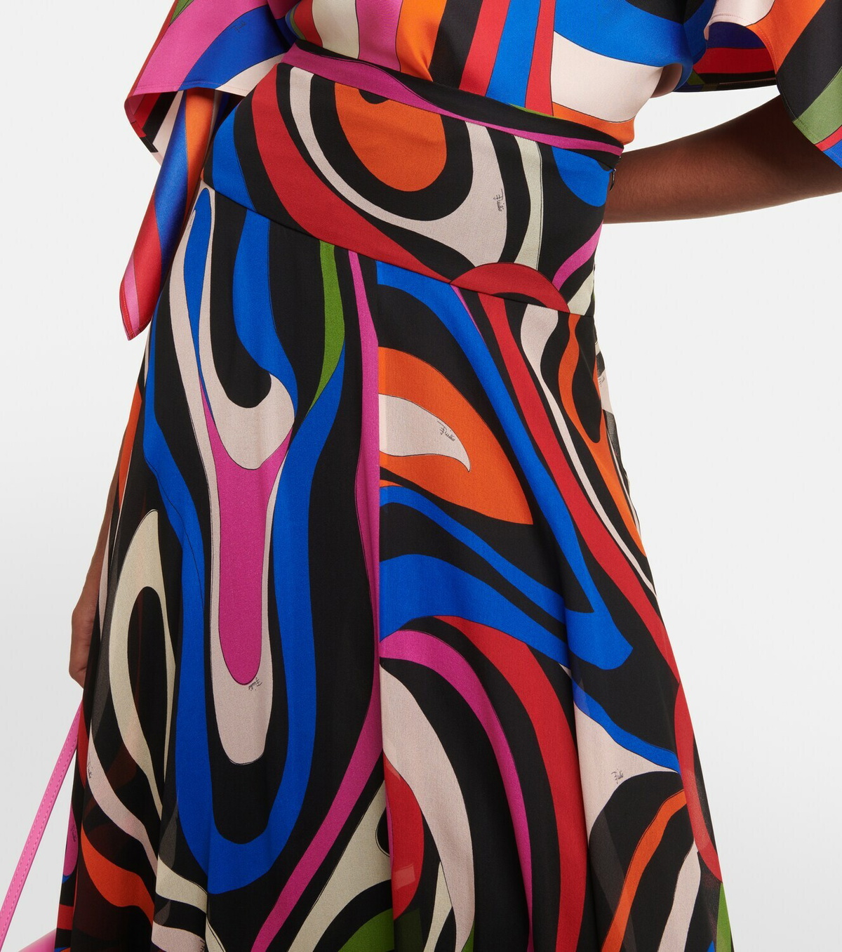 【EMILIO PUCCI】MULTICOLOR SILK SKIRT Emilio Pucci Vintage Women's Skirt Abstract Pattern