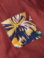 YMC - Malick Camp-Collar Printed Cotton and Silk-Blend Shirt - Brown