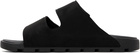 Hugo Black Faux-Suede Logo Detailing Sandals