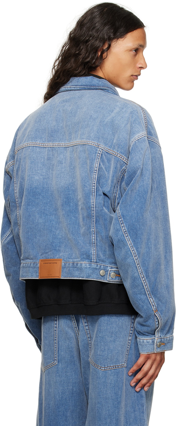 Alexander Wang Blue Oversize Brushed Denim Jacket Alexander Wang Alexander Wang Blue Oversize Brushed Denim Jacket Alexander Wang