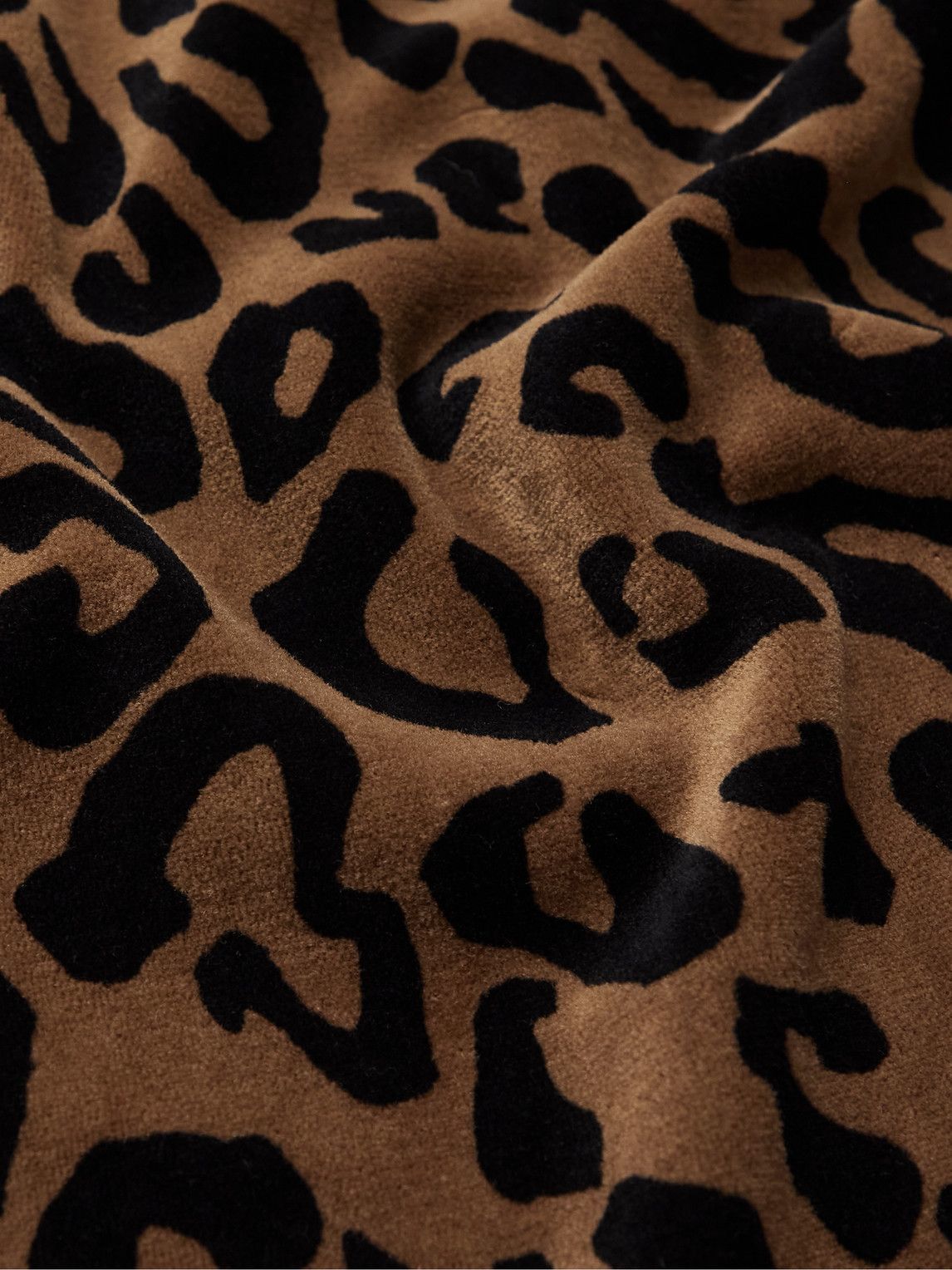 Wacko Maria - Leopard-Print Cotton-Blend Velour Polo Shirt