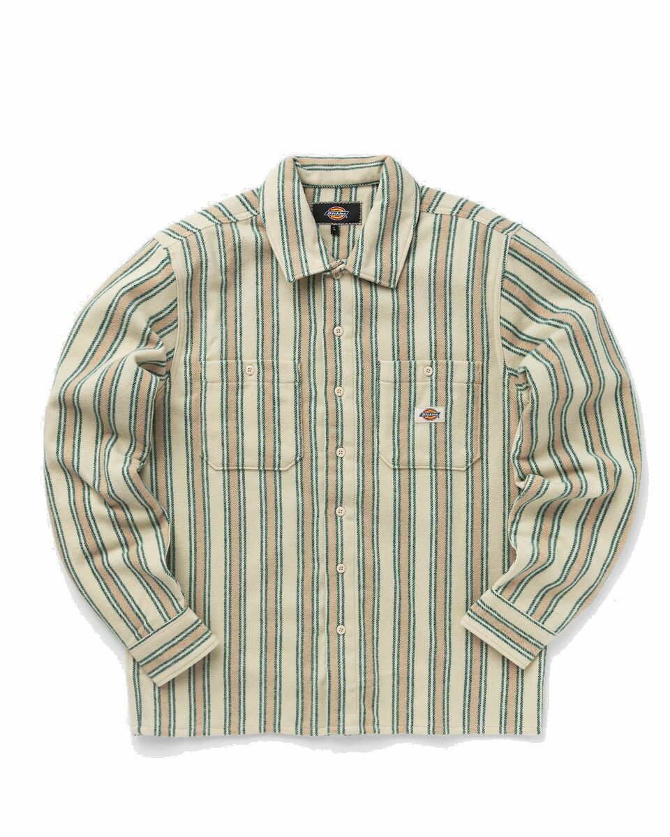 Photo: Dickies Hope Stripe Shirt Green/Beige - Mens - Overshirts