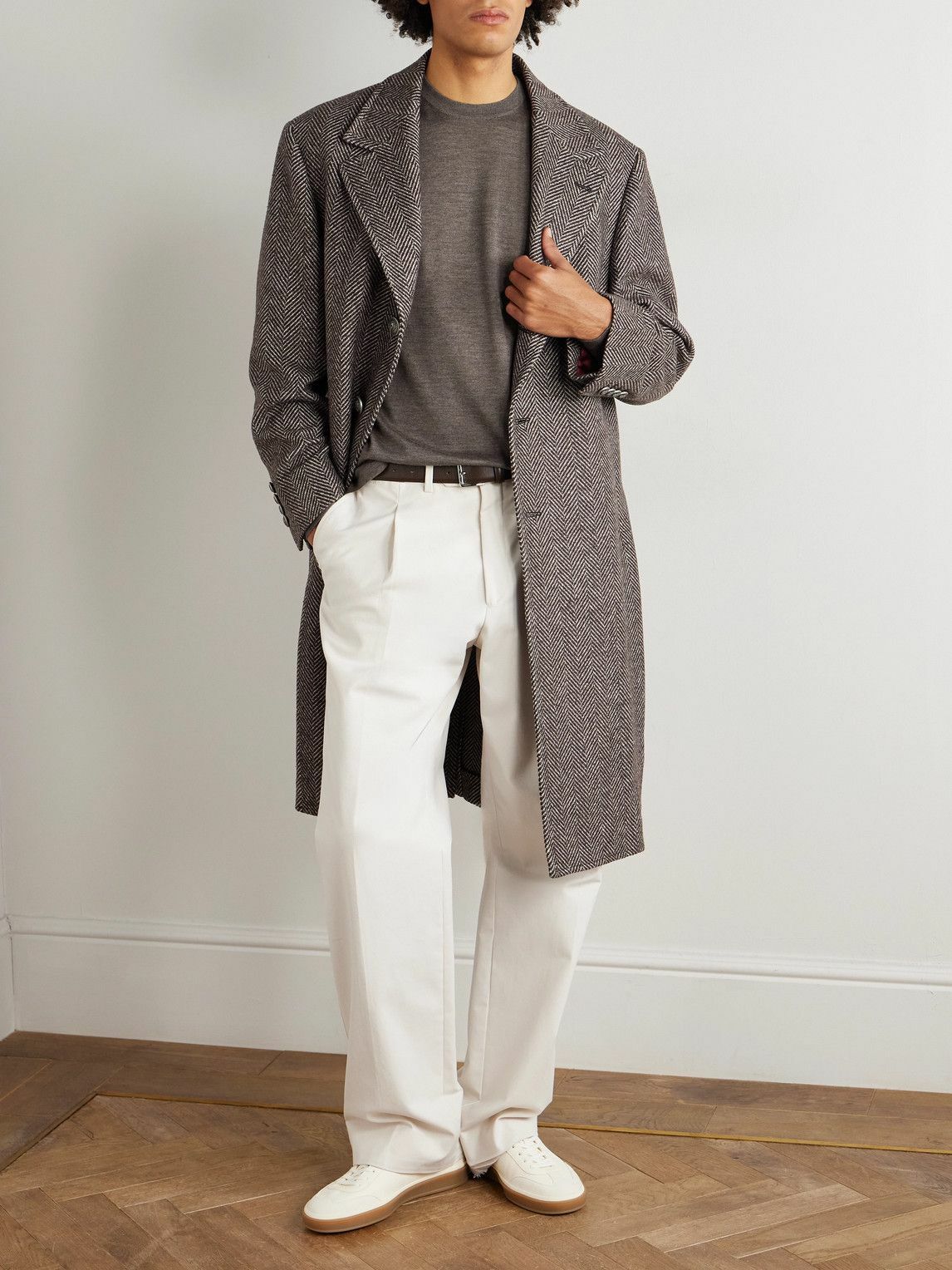 Thom Sweeney - Cashmere and Silk-Blend Sweater - Brown