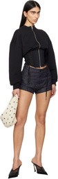 Mugler Navy Paneled Denim Shorts