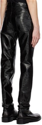 Courrèges Black Crinkled Trousers