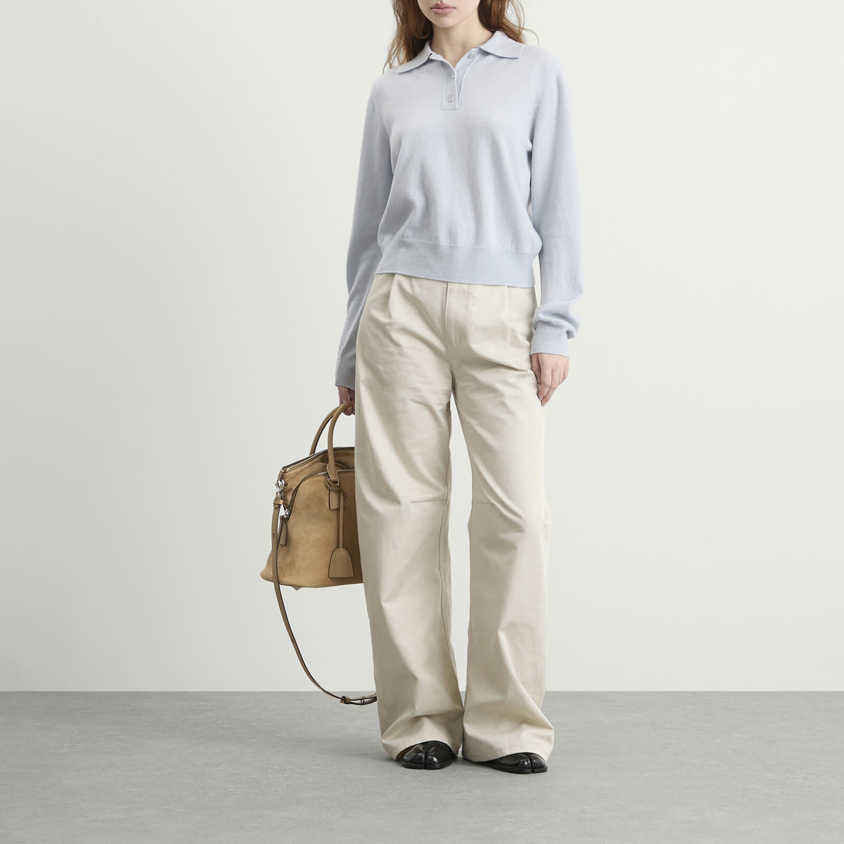 Maison Margiela Women's Polo Neck Knit in Pale Blue