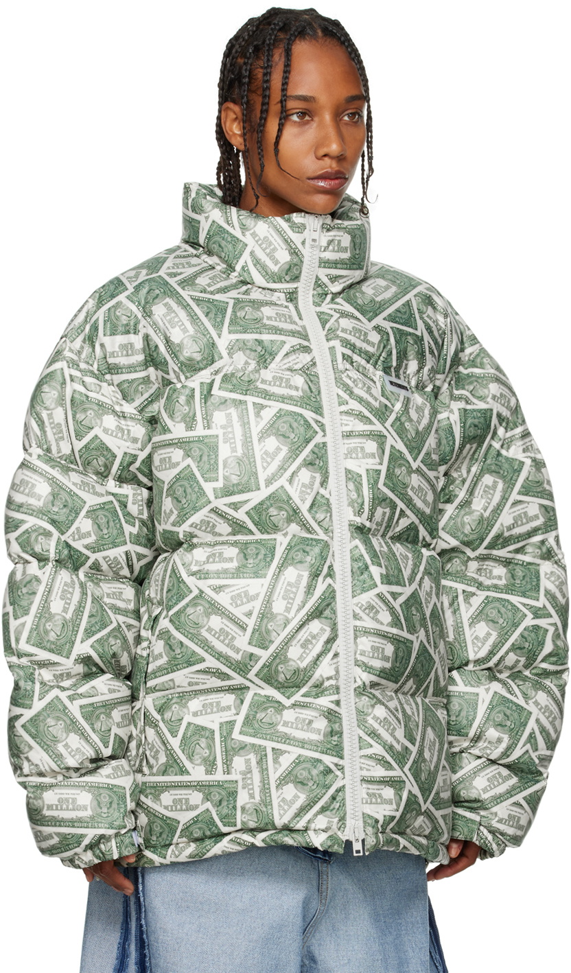 VETEMENTS Green Million Dollar Down Jacket