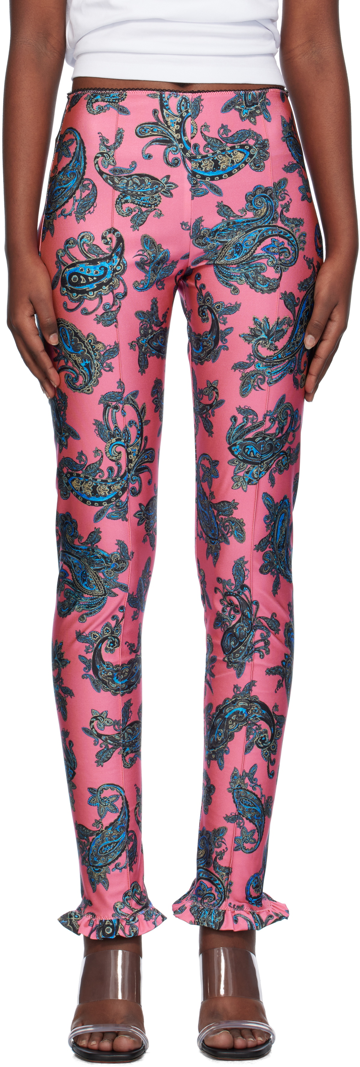 Meryll Rogge Pink Ruffle Sport Leggings