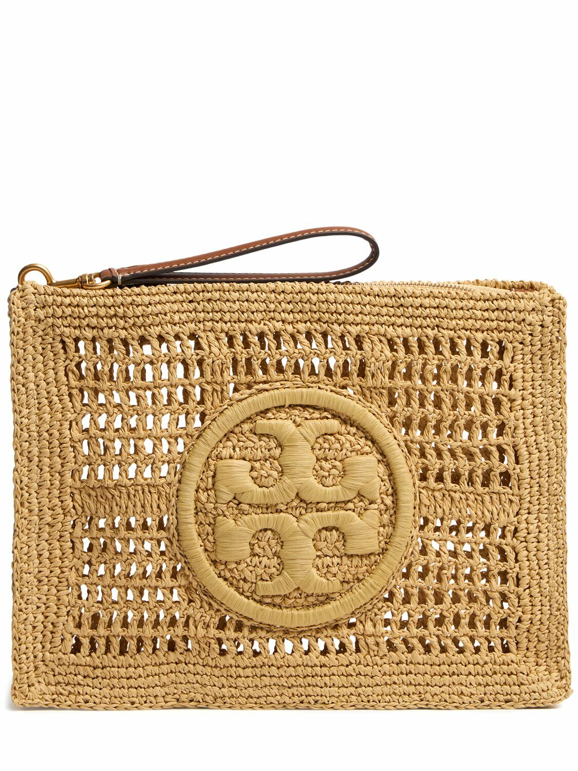 TORY BURCH Ella Crochet Straw Pouch