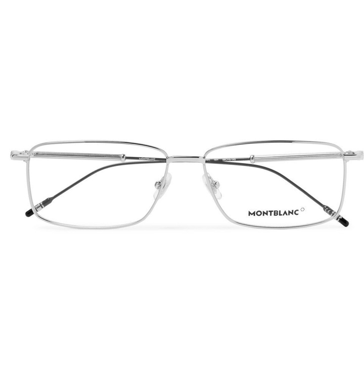 Photo: Montblanc - Rectangle-Frame Silver-Tone Optical Glasses - Silver