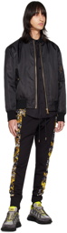 Versace Jeans Couture Black Graphic Bomber Jacket