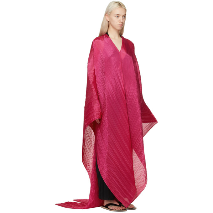 Pleats Please Issey Miyake Pink Madame T Stole Scarf Pleats Please