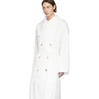 Maison Margiela Off-White Nylon Double-Breasted Coat
