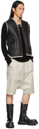 Rick Owens Black Shearling Cargo Vest