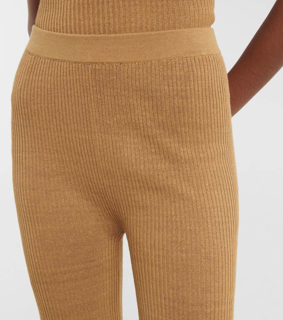 Acne Studios Ribbed-knit linen-blend leggings