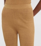 Acne Studios Ribbed-knit linen-blend leggings