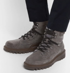 Moncler - Egide Shearling-Lined Suede Walking Boots - Men - Dark gray