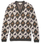Gucci - Wool-Jacquard Sweater - Gray