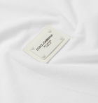 Dolce & Gabbana - Slim-Fit Logo-Appliquéd Cotton-Jersey T-Shirt - White