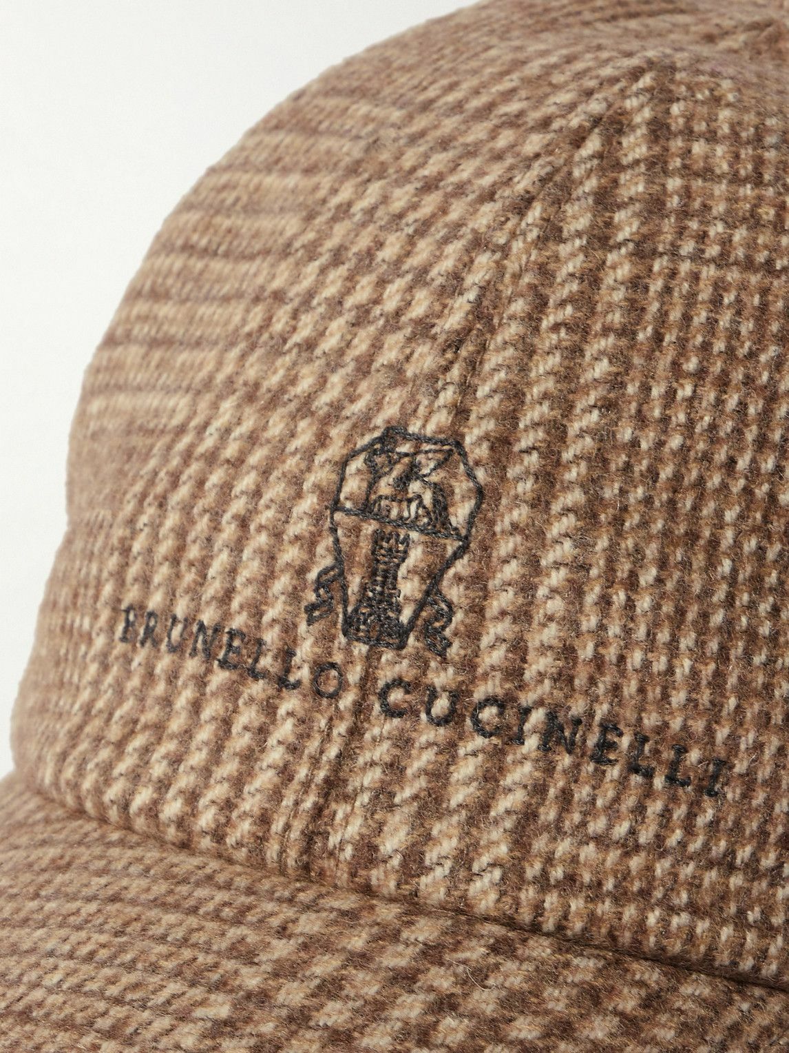 Brunello Cucinelli - Checked Wool-Blend Cap - Brown