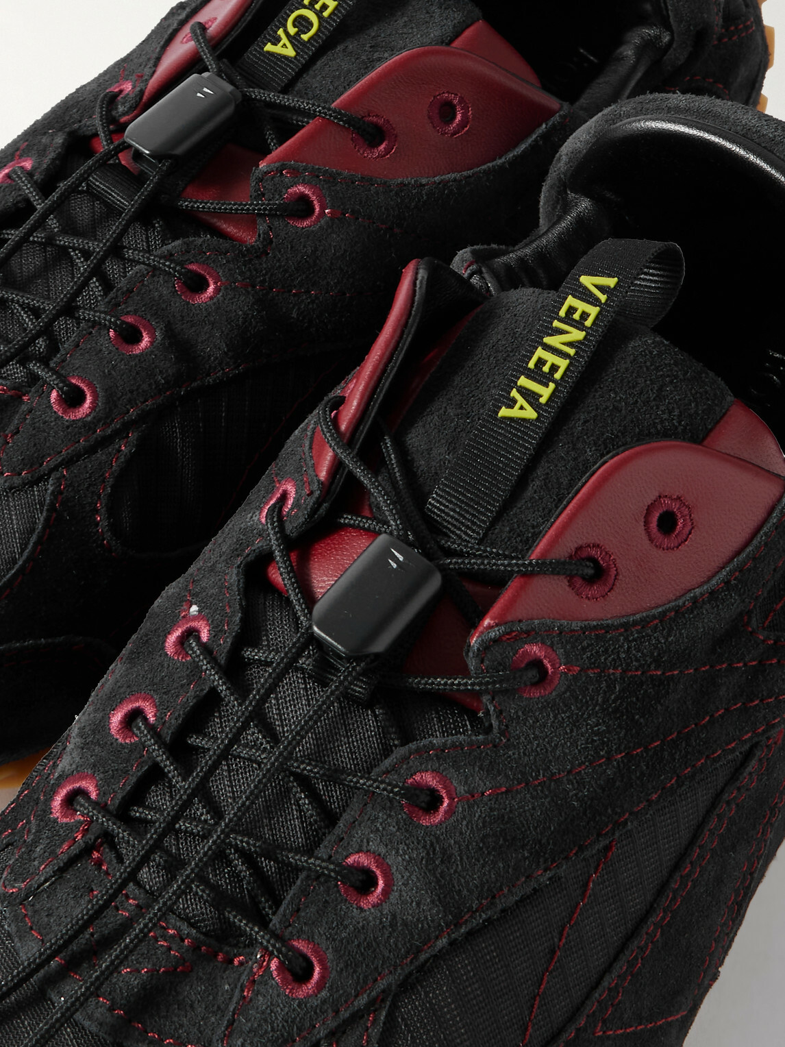 Bottega Veneta - Orbit Flash Ripstop-Trimmed Suede Sneakers - Black