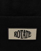 Rotate Birger Christensen Knitted Beanie W. Patch Black - Womens - Beanies