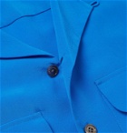 EQUIPMENT - The Original Camp-Collar Silk Shirt - Blue