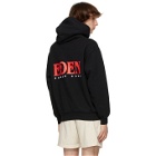EDEN power corp Black and Red Recycled Cotton Logo Hoodie