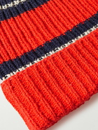 The Elder Statesman - Nora Striped Ribbed Cotton Beanie