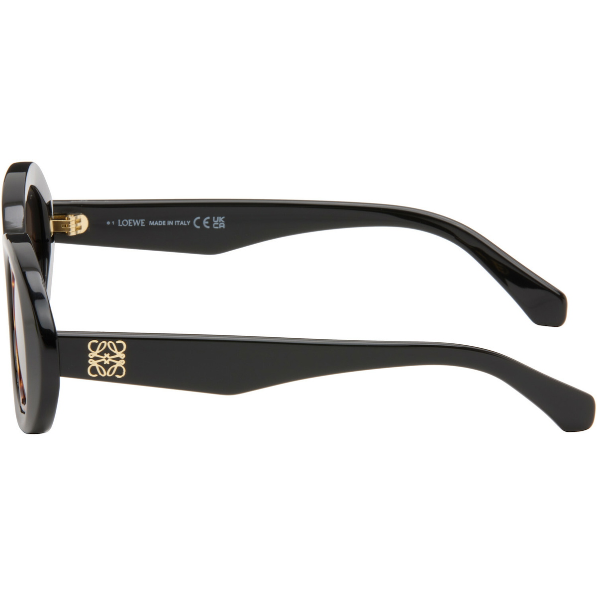 LOEWE Black Mini Anagram Oval Sunglasses
