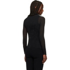 ISSEY MIYAKE Black Chiffon Twist Top