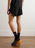 DISTRICT VISION - Spino Straight-Leg Logo-Print Stretch-Jersey Drawstring Shorts - Black