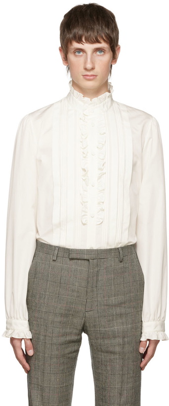 Photo: Gucci White Ruffled Shirt