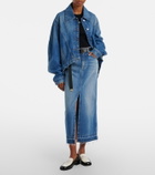 Givenchy High-rise denim midi skirt