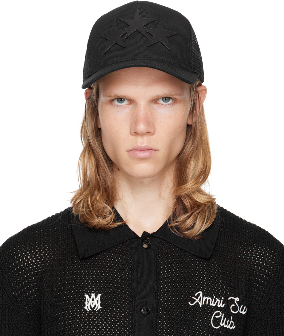 AMIRI Black 3 Star Trucker Cap Amiri