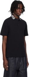 Palm Angels Black Neck Logo Polo
