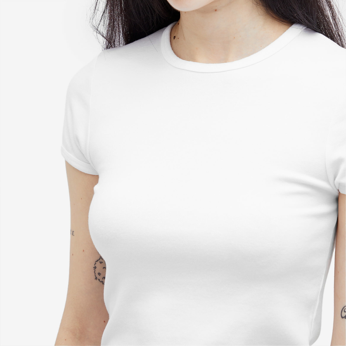 DONNI. Women's Baby Rib Baby T-Shirt in Powder