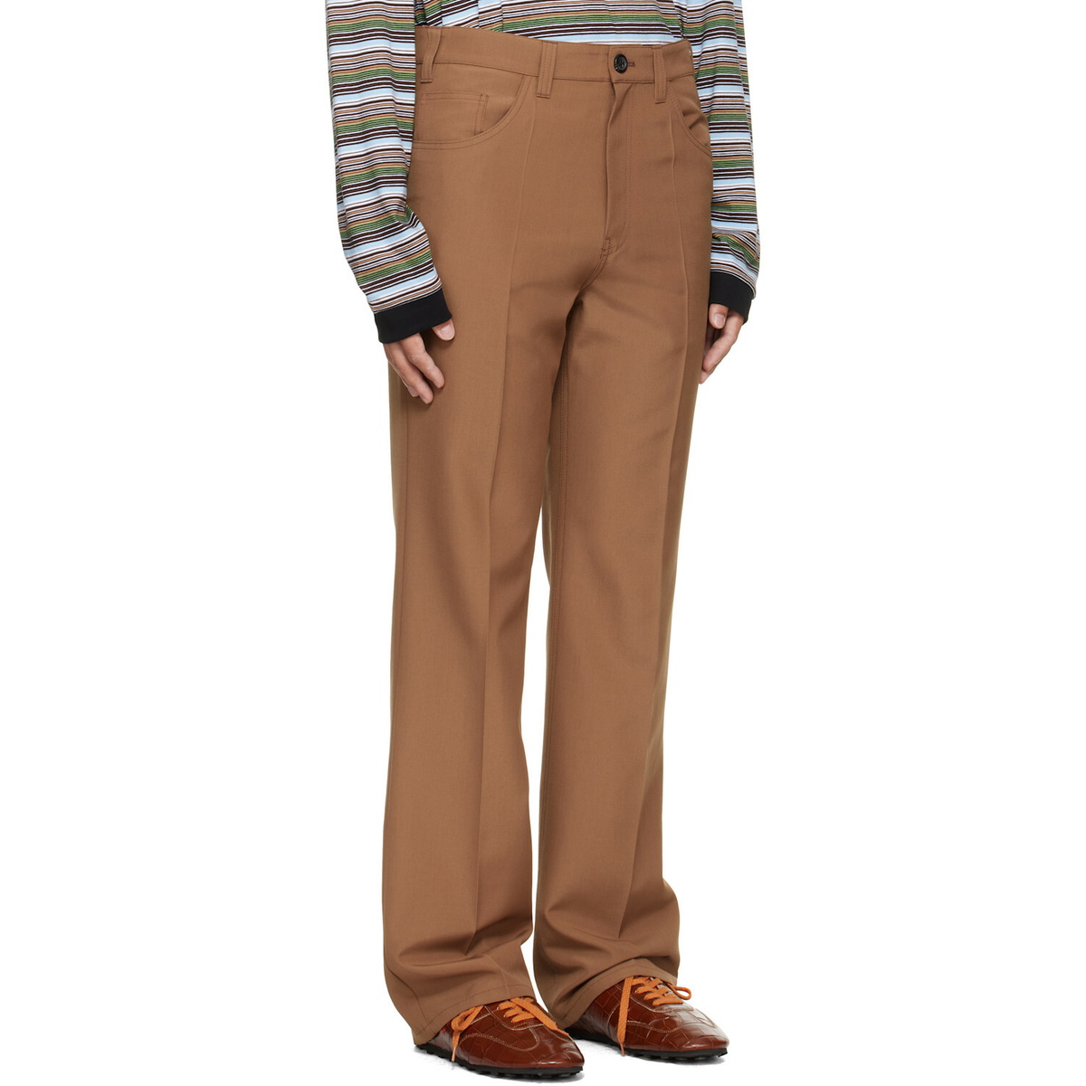 Marni Brown Virgin Wool Trousers