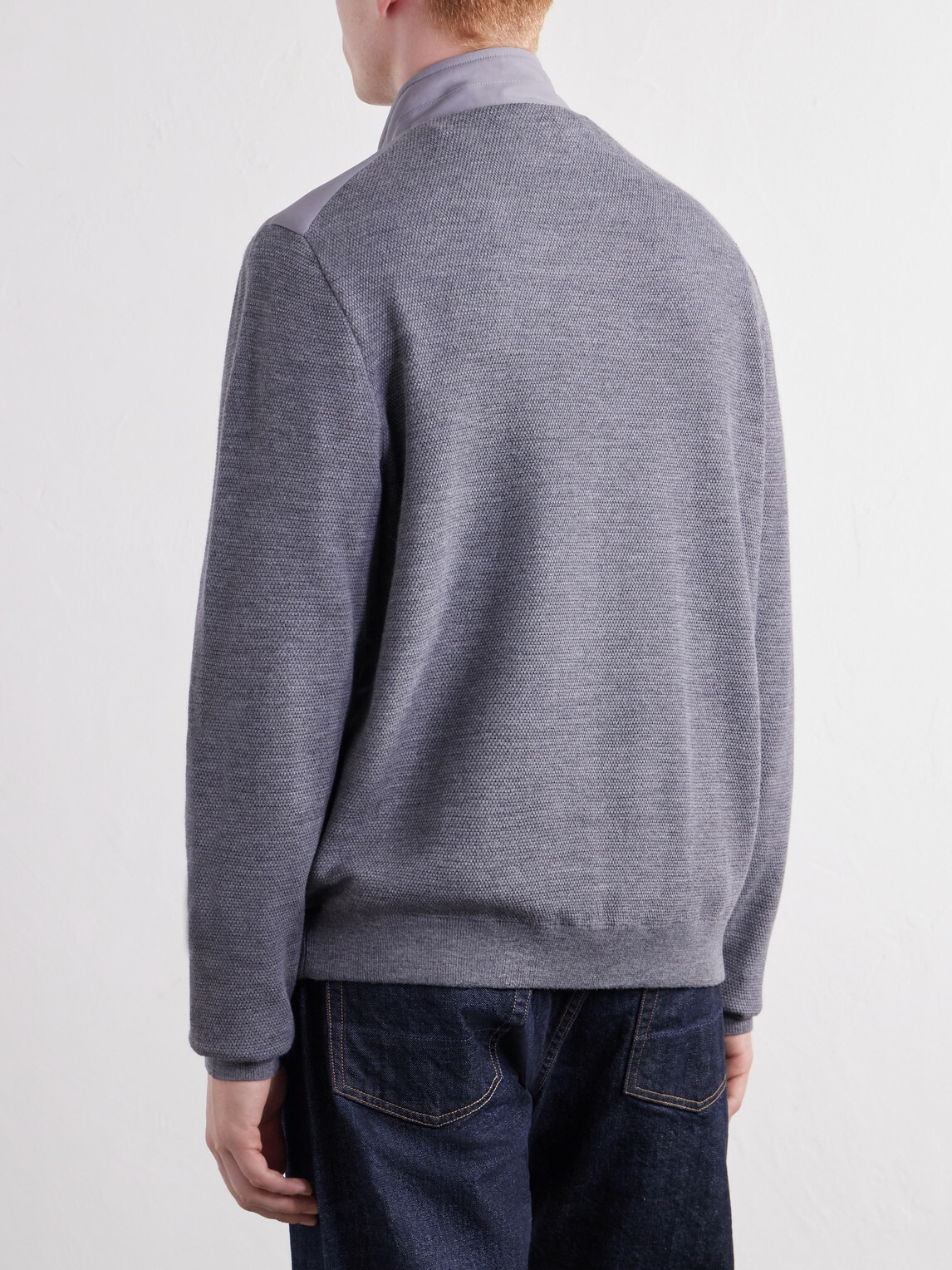 Peter Millar - Solarspun Waffle Knit-Trimmed Shell Jacket - Gray